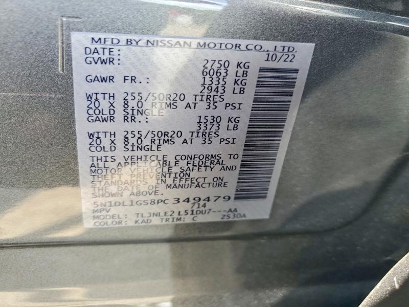 Aukcja sprzedaży 2023 Infiniti Qx60, vin: 5N1DL1GS8PC349479, numer aukcji: 58923826