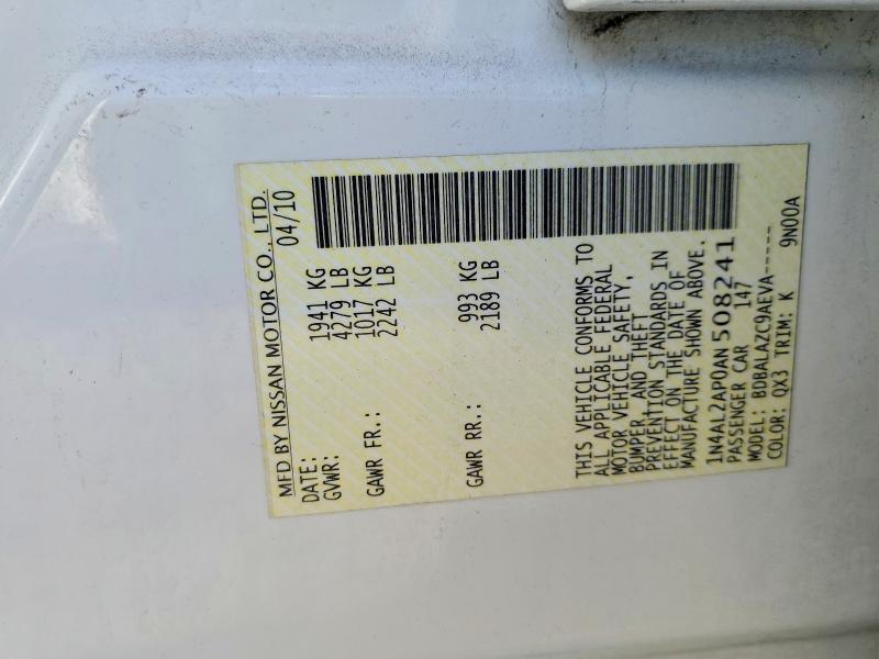 Aukcja sprzedaży 2010 Nissan Altima, vin: 1N4AL2AP0AN508241, numer aukcji: 57054646