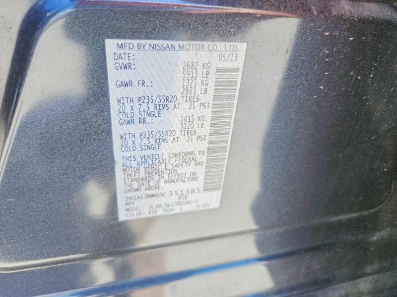 Продаж на аукціоні авто 2013 Infiniti Jx35, vin: 5N1AL0MM0DC351385, номер лоту: 57957806