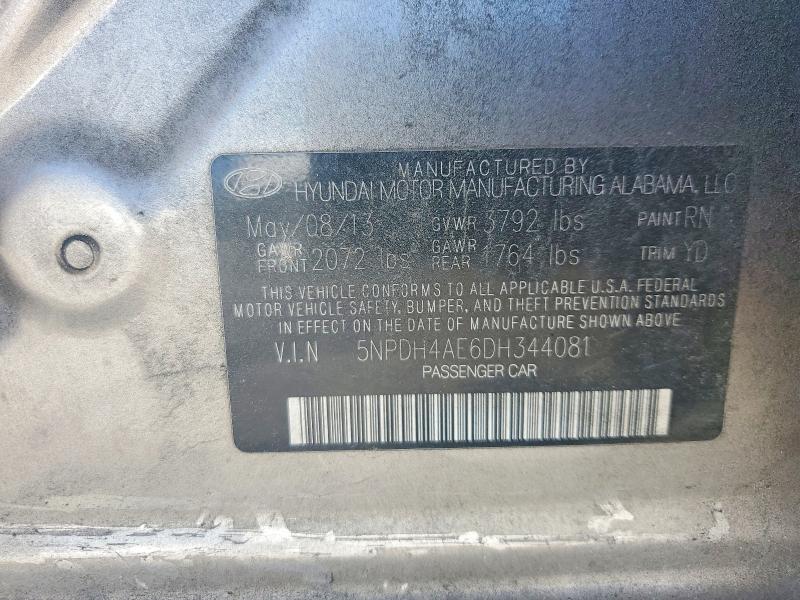 Aukcja sprzedaży 2013 Hyundai Elantra, vin: 5NPDH4AE6DH344081, numer aukcji: 59026366