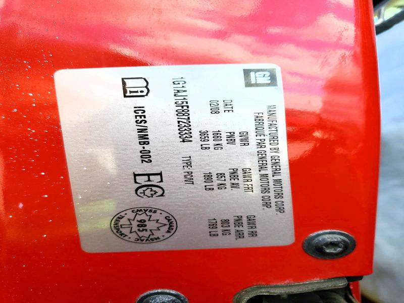 Продажа на аукционе авто 2008 Chevrolet Cobalt, vin: 1G1AJ15F887233334, номер лота: 56590066