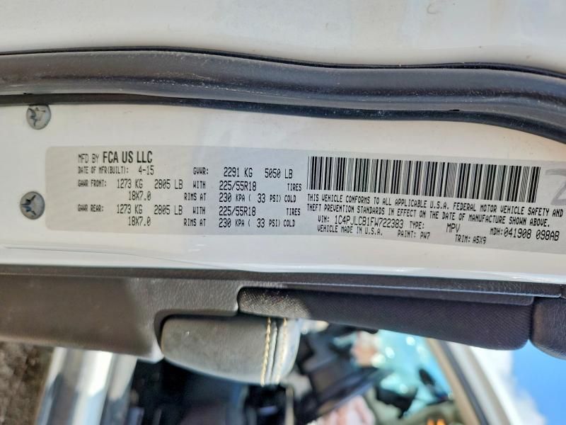 Продажа на аукционе авто 2015 Jeep Cherokee, vin: 1C4PJLCB1FW722383, номер лота: 58845666