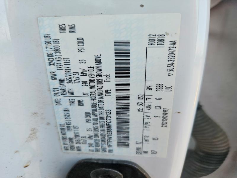 Aukcja sprzedaży 2021 Ford F150, vin: 1FTFW1E88MFC73123, numer aukcji: 55309686