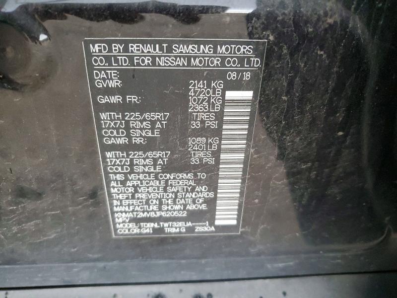 55413506 :رقم المزاد ، KNMAT2MV8JP620522 vin ، 2018 Nissan Rogue مزاد بيع