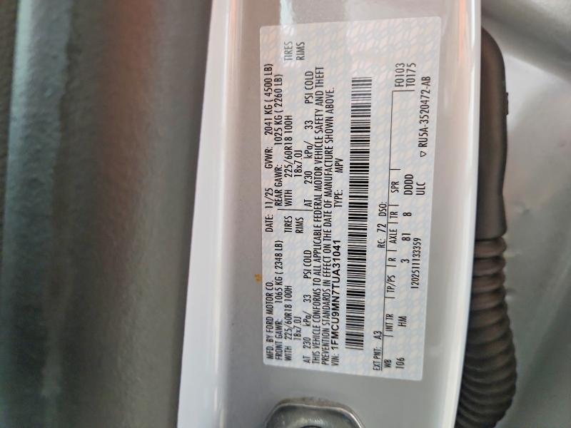 Aukcja sprzedaży 2026 Ford Escape, vin: 1FMCU9MN7TUA31041, numer aukcji: 55798246