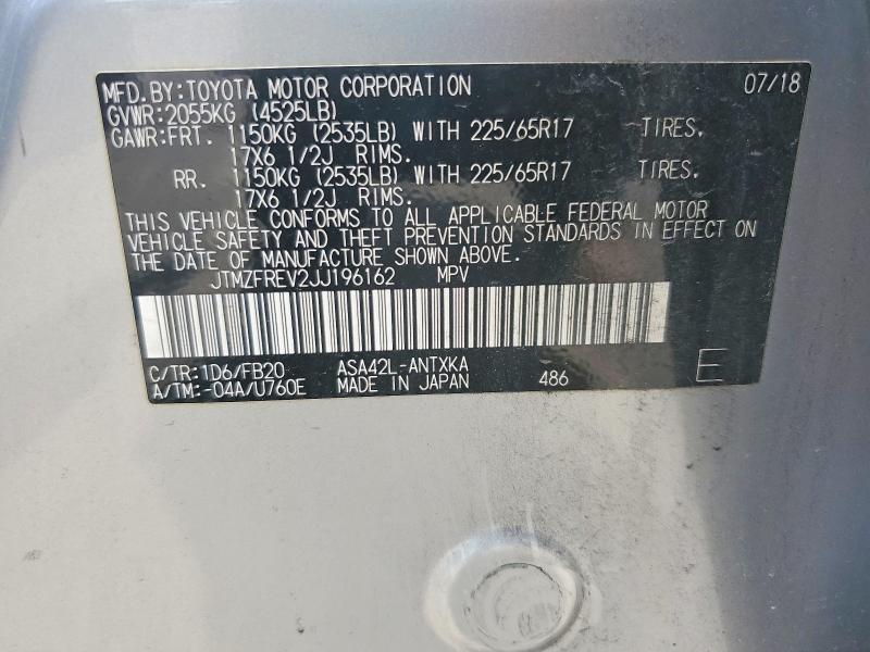 57478146 :رقم المزاد ، JTMZFREV2JJ196162 vin ، 2018 Toyota Rav4 مزاد بيع