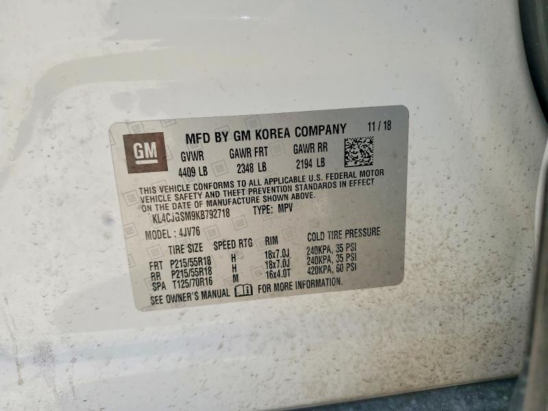 Aukcja sprzedaży 2019 Buick Encore, vin: KL4CJGSM9KB792718, numer aukcji: 58544226