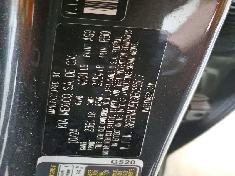 54059906 :رقم المزاد ، 3KPFW4DE6SE036517 vin ، 2025 Kia K4 مزاد بيع
