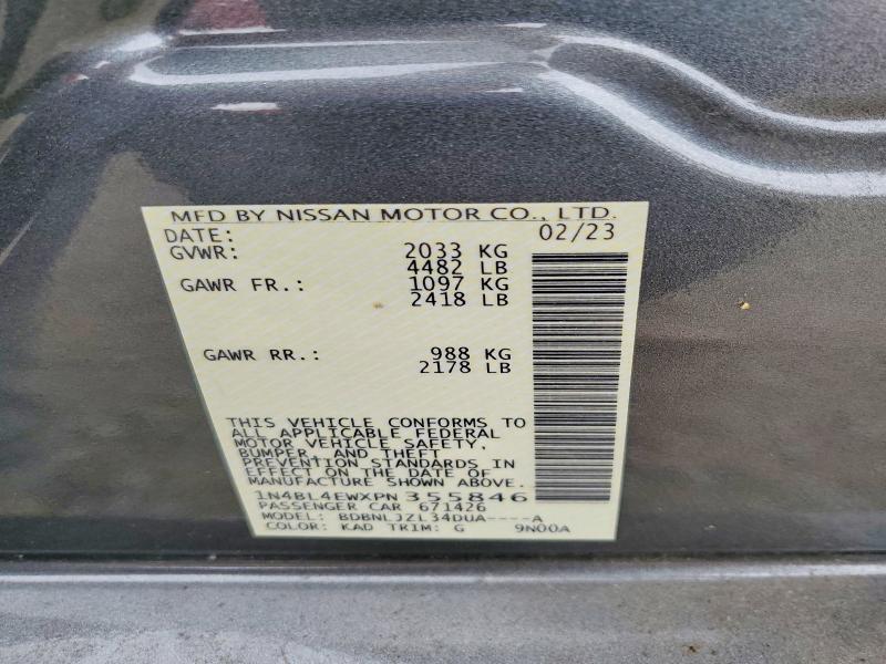 Продажа на аукционе авто 2023 Nissan Altima, vin: 1N4BL4EWXPN355846, номер лота: 56122876