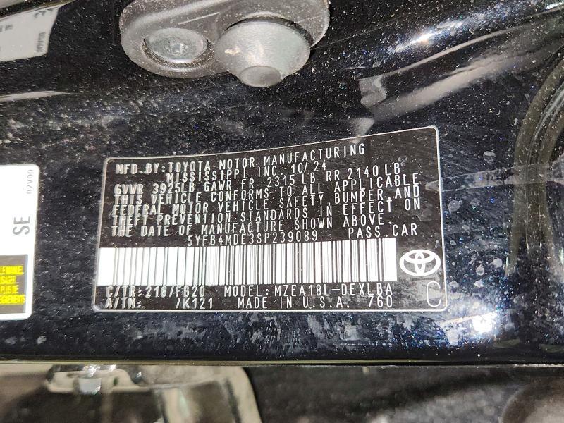 56334236 :رقم المزاد ، 5YFB4MDE3SP239089 vin ، 2025 Toyota Corolla مزاد بيع
