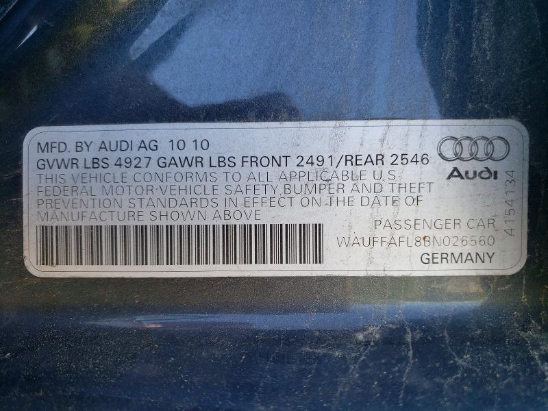 55739546 :رقم المزاد ، WAUFFAFL8BN026560 vin ، 2011 Audi A4 مزاد بيع