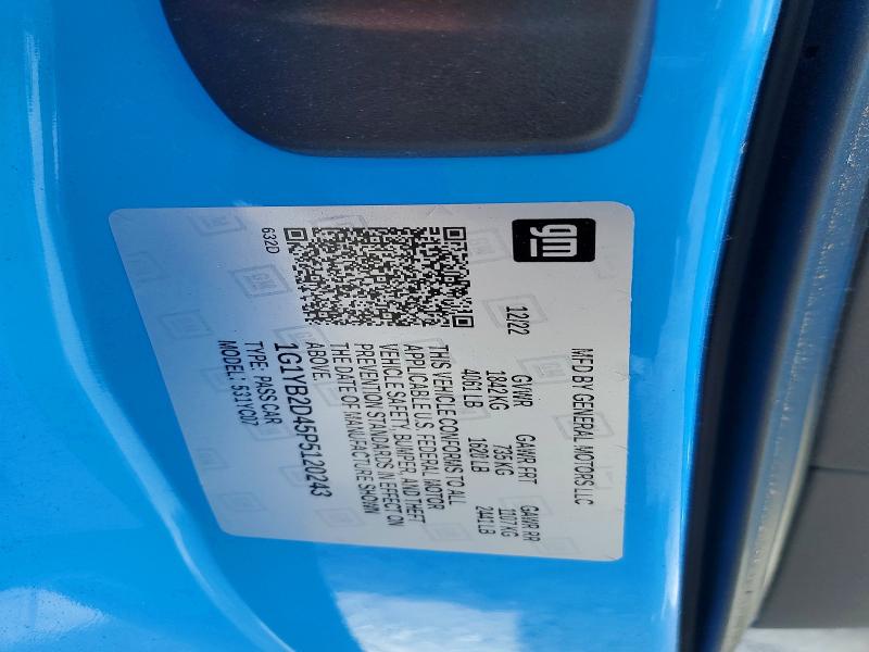 58566076 :رقم المزاد ، 1G1YB2D45P5120243 vin ، 2023 Chevrolet Corvette مزاد بيع