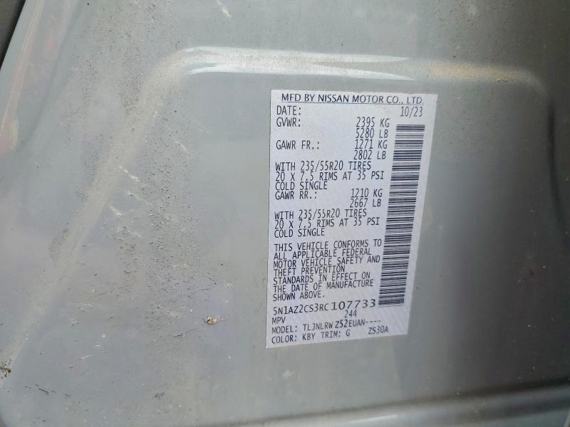 Продаж на аукціоні авто 2024 Nissan Murano, vin: 5N1AZ2CS3RC107733, номер лоту: 59151306