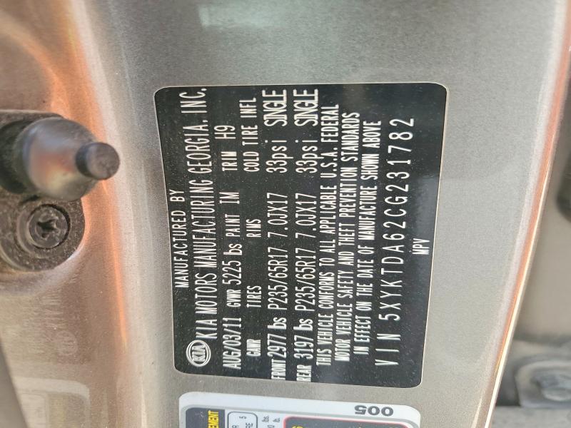 Продажа на аукционе авто 2012 Kia Sorento, vin: 5XYKTDA62CG231782, номер лота: 55379446