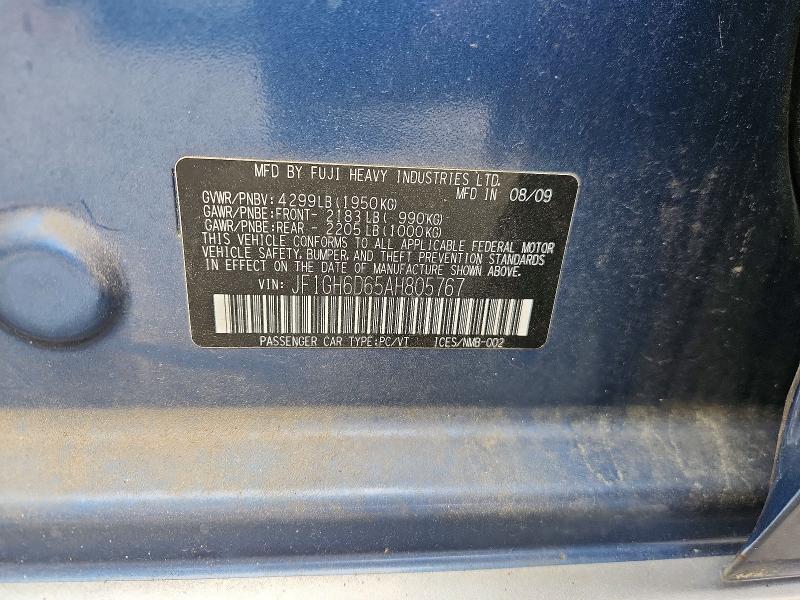 Продажа на аукционе авто 2010 Subaru Impreza, vin: JF1GH6D65AH805767, номер лота: 54822516