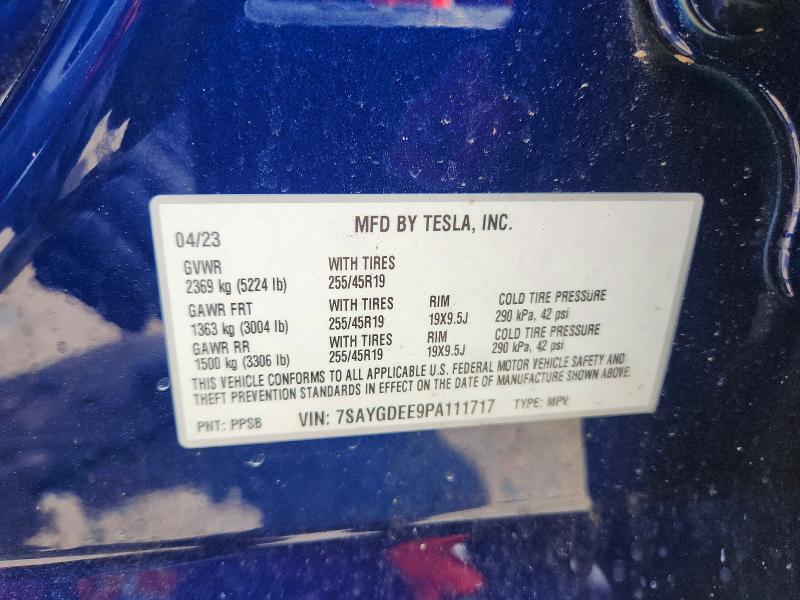 55821786 :رقم المزاد ، 7SAYGDEE9PA111717 vin ، 2023 Tesla Model Y مزاد بيع