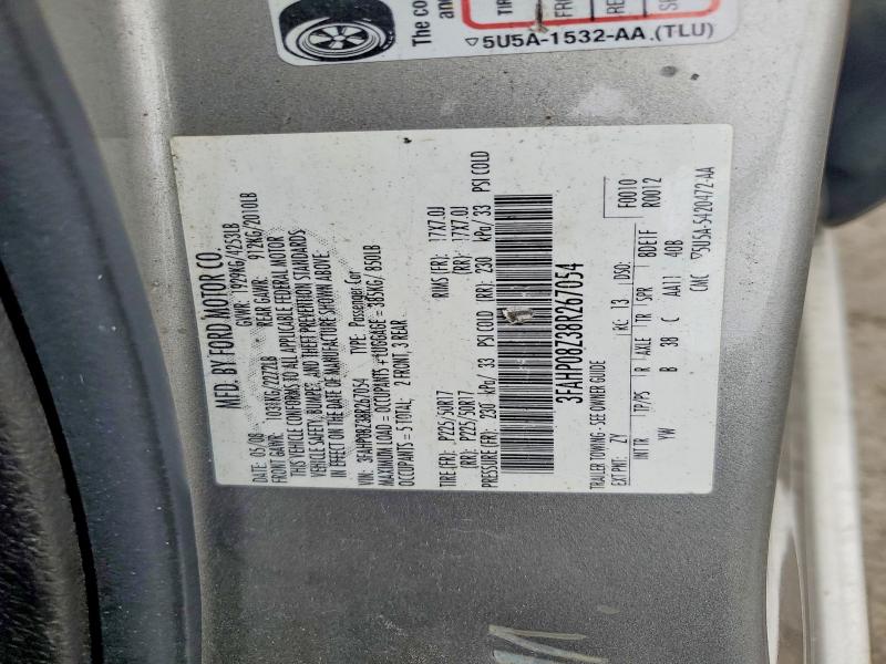 Aukcja sprzedaży 2008 Ford Fusion, vin: 3FAHP08Z38R267054, numer aukcji: 57090656