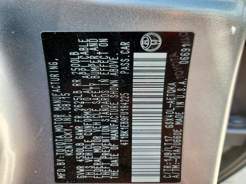 58272866 :رقم المزاد ، 4T1BK1EB9FU184225 vin ، 2015 Toyota Avalon مزاد بيع