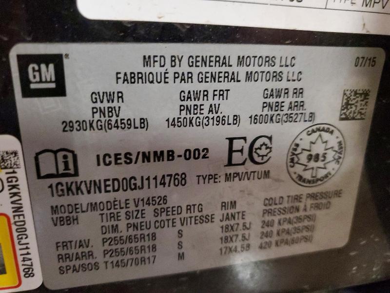 Продаж на аукціоні авто 2016 Gmc Acadia, vin: 1GKKVNED0GJ114768, номер лоту: 57716496