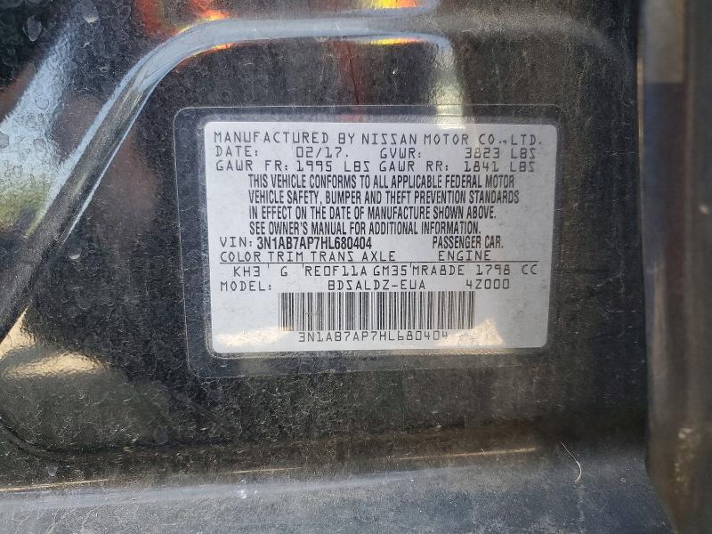 Auction sale of the 2017 Nissan Sentra, vin: 3N1AB7AP7HL680404, lot number: 56844226