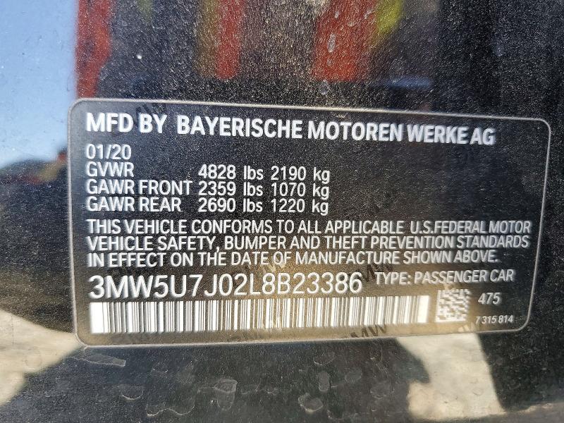 Продажа на аукционе авто 2020 Bmw M340i, vin: 3MW5U7J02L8B23386, номер лота: 57400526