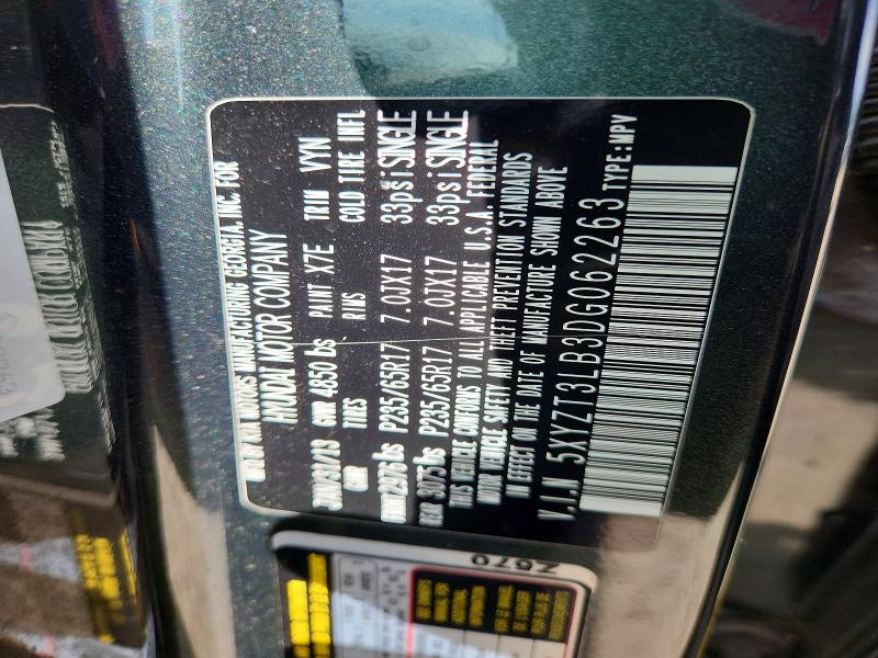 2013 Hyundai Santa Fe Sport მანქანა იყიდება აუქციონზე, vin: 5XYZT3LB3DG062263, აუქციონის ნომერი: 55940176
