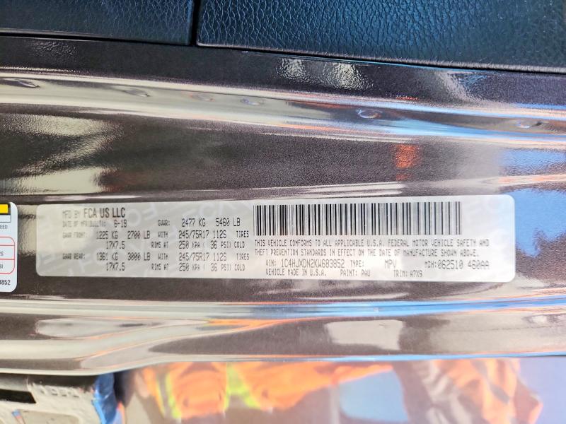 53505436 :رقم المزاد ، 1C4HJXDN2KW683852 vin ، 2019 Jeep Wrangler Unlimited مزاد بيع