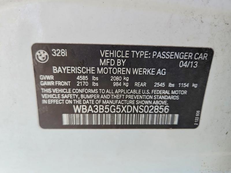 Продаж на аукціоні авто 2013 Bmw 328, vin: WBA3B5G5XDNS02856, номер лоту: 57647886