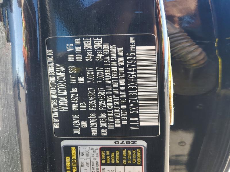 55967116 :رقم المزاد ، 5XYZU3LBXHG447936 vin ، 2017 Hyundai Santa Fe Sport مزاد بيع