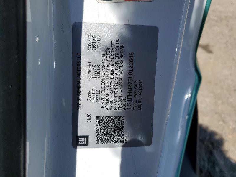 55901706 :رقم المزاد ، 1G1FH1R76L0123646 vin ، 2020 Chevrolet Camaro مزاد بيع