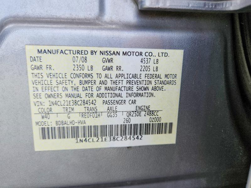 Aukcja sprzedaży 2008 Nissan Altima, vin: 1N4CL21E38C284542, numer aukcji: 57874366