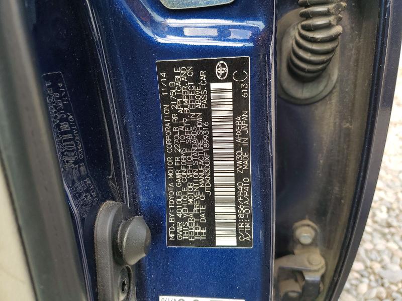Продаж на аукціоні авто 2015 Toyota Prius, vin: JTDKN3DUXF1899316, номер лоту: 56504496