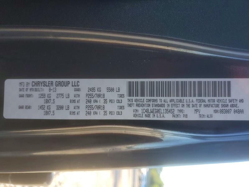 2014 Jeep Wrangler Unlimited მანქანა იყიდება აუქციონზე, vin: 1C4BJWEG0EL135452, აუქციონის ნომერი: 57018116