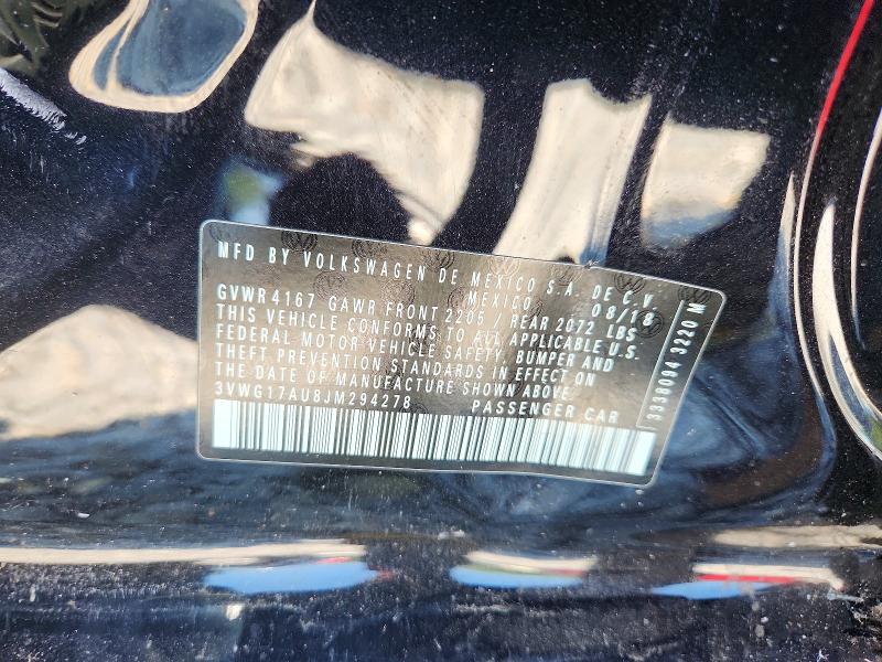 2018 Volkswagen Golf მანქანა იყიდება აუქციონზე, vin: 3VWG17AU8JM294278, აუქციონის ნომერი: 56189486