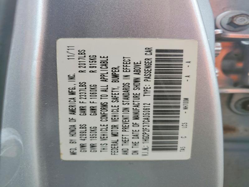 Продаж на аукціоні авто 2012 Honda Accord, vin: 1HGCP2F37CA050612, номер лоту: 59054916