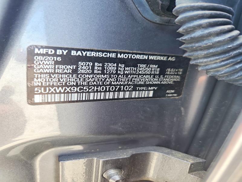 Продаж на аукціоні авто 2017 Bmw X3, vin: 5UXWX9C52H0T07102, номер лоту: 56260786