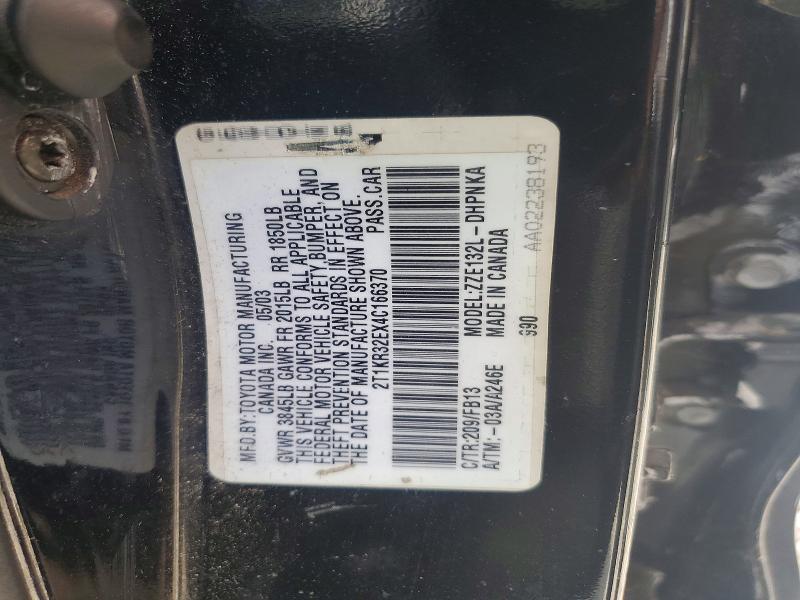 56655426 :رقم المزاد ، 2T1KR32EX4C166370 vin ، 2004 Toyota Corolla Matrix مزاد بيع