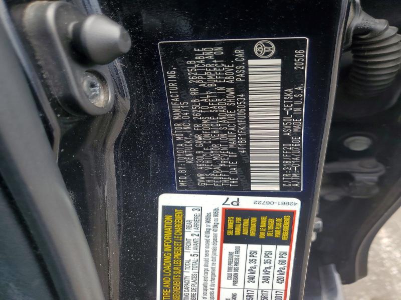 51982076 :رقم المزاد ، 4T1BF1FK1FU060534 vin ، 2015 Toyota Camry مزاد بيع