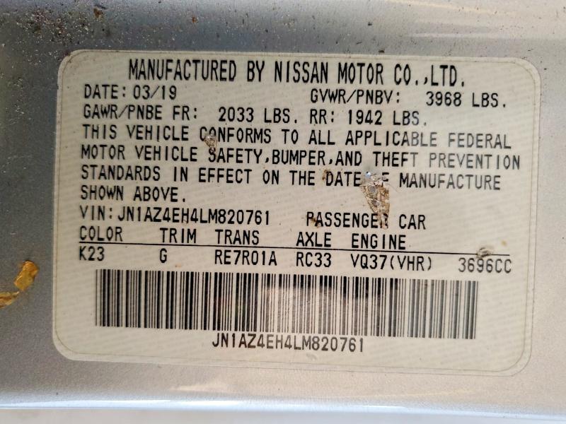 Продажа на аукционе авто 2020 Nissan 370z, vin: JN1AZ4EH4LM820761, номер лота: 57220076