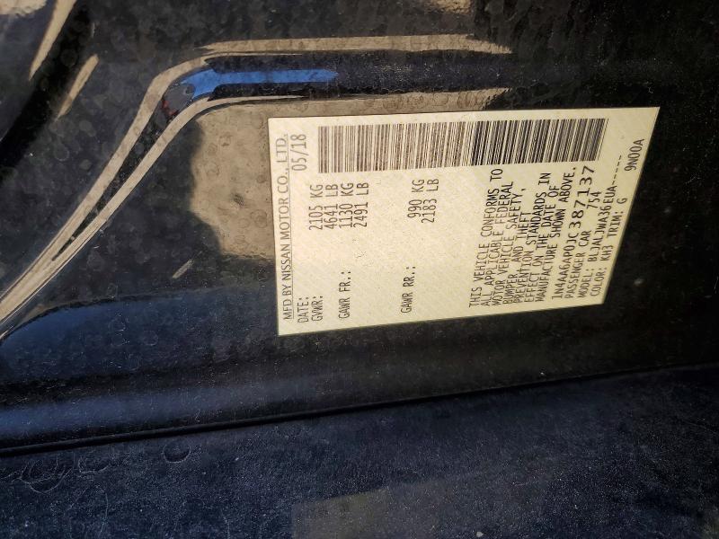 Aukcja sprzedaży 2018 Nissan Maxima, vin: 1N4AA6AP0JC387137, numer aukcji: 55601136
