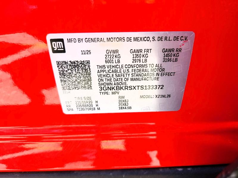 55422526 :رقم المزاد ، 3GNKBKRSXTS133372 vin ، 2026 Chevrolet Blazer مزاد بيع