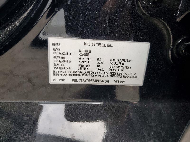 58272086 :رقم المزاد ، 7SAYGDEE3PF884606 vin ، 2023 Tesla Model Y مزاد بيع