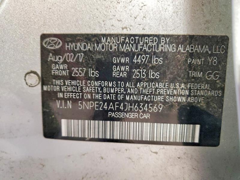 Продаж на аукціоні авто 2018 Hyundai Sonata, vin: 5NPE24AF4JH634569, номер лоту: 56930646