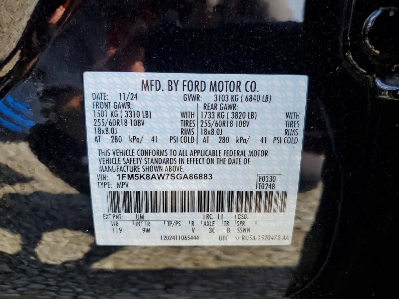 Auction sale of the 2025 Ford Explorer, vin: 1FM5K8AW7SGA86883, lot number: 57316286