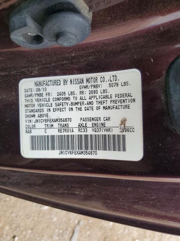 Продажа на аукционе авто 2010 Infiniti G37 Convertible, vin: JN1CV6FEXAM354870, номер лота: 59135246