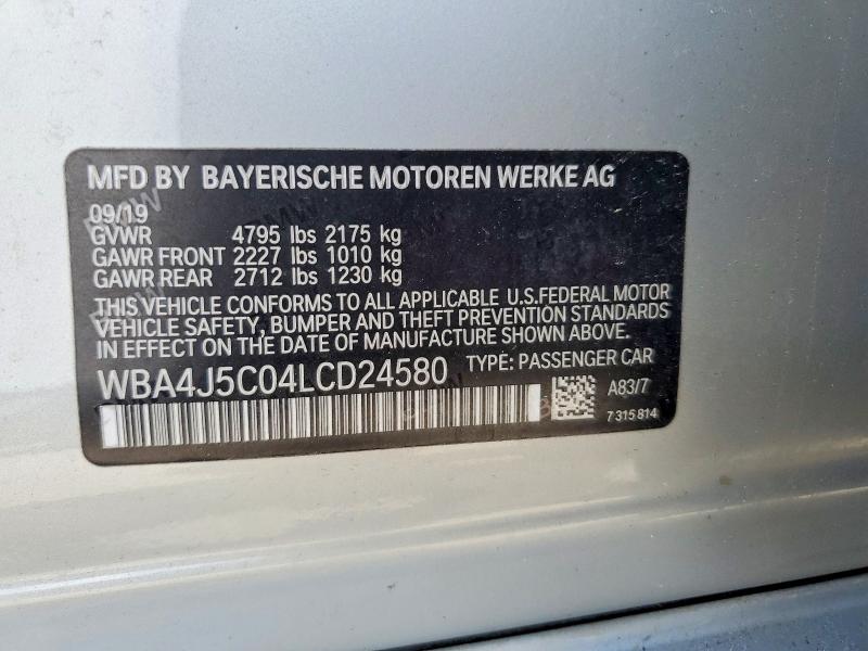Aukcja sprzedaży 2020 Bmw 440i, vin: WBA4J5C04LCD24580, numer aukcji: 56400686