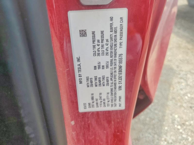 Продажа на аукционе авто 2022 Tesla Model 3, vin: 5YJ3E1EB0NF185576, номер лота: 58240426