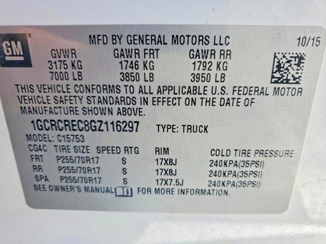 Aukcja sprzedaży 2016 Chevrolet Silverado, vin: 1GCRCREC8GZ116297, numer aukcji: 57920216