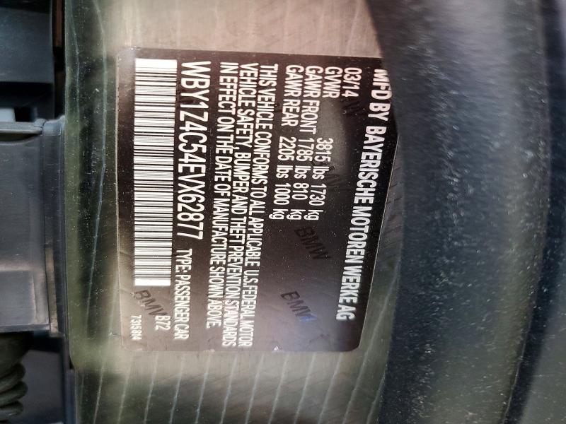 Aukcja sprzedaży 2014 Bmw I3, vin: WBY1Z4C54EVX62877, numer aukcji: 55470826