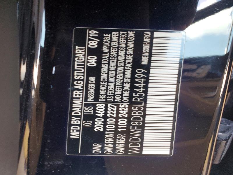 2020 Mercedes-benz C მანქანა იყიდება აუქციონზე, vin: WDDWF8DB5LR544499, აუქციონის ნომერი: 56486696